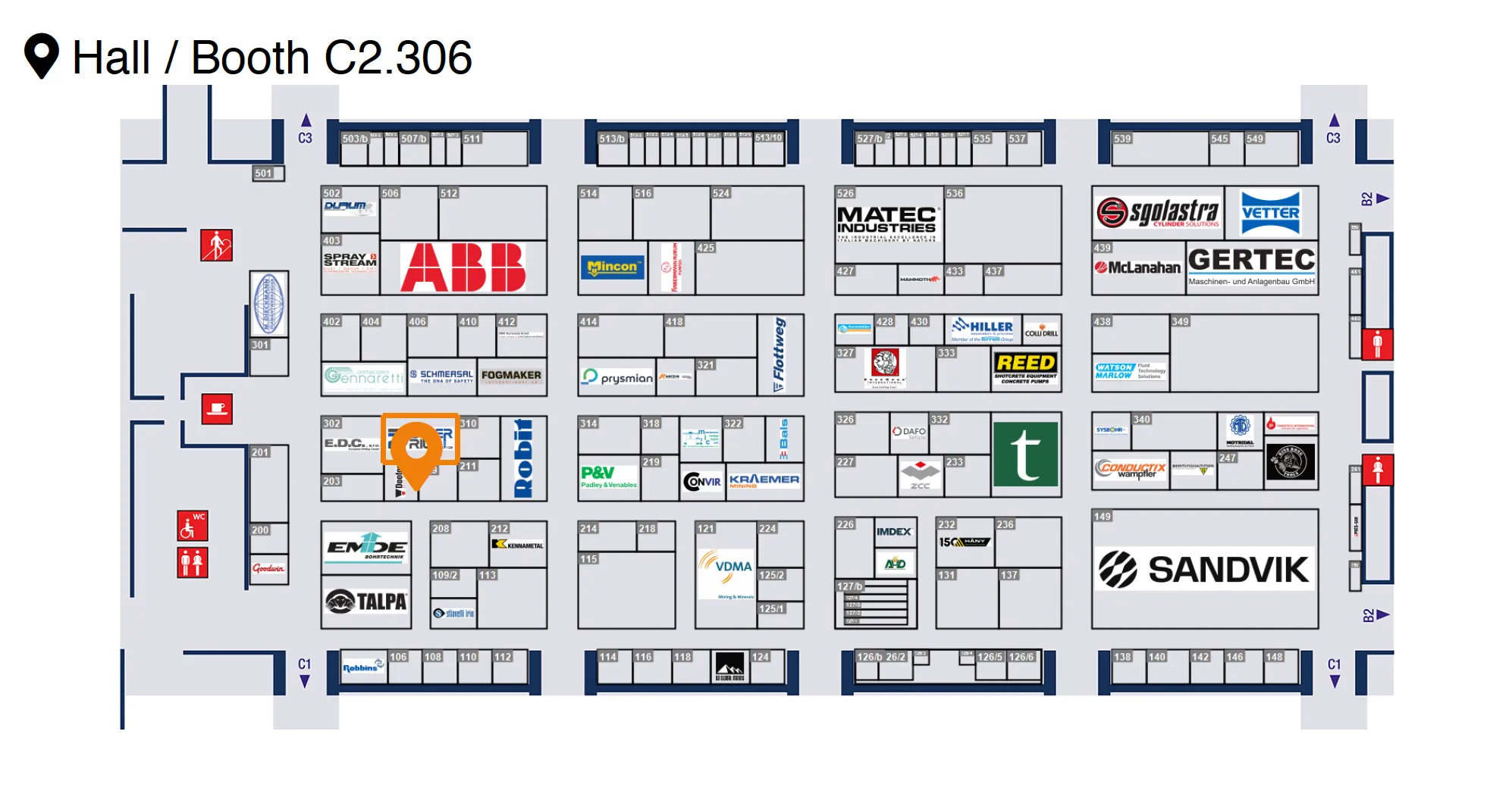 Map Bauma 2025 - Stand C2.306